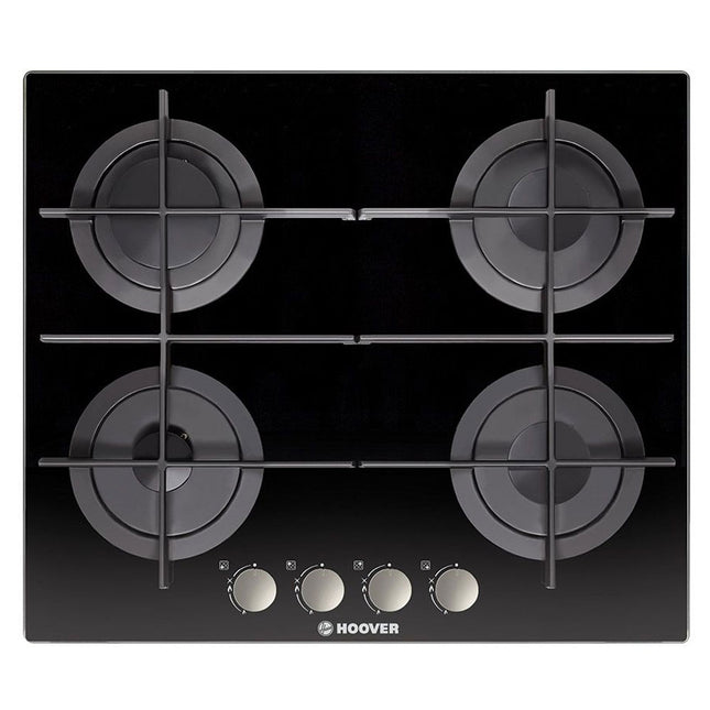 بوتاجاز مسطح بلت إن هوفر 4 شعلة غاز 60 × 60 سم HGV64SMTCGB EGY - أسود زجاجي