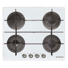 بوتاجاز مسطح بلت إن هوفر 4 شعلة غاز 60 × 60 سم HGV64STCGW - أبيض زجاجي