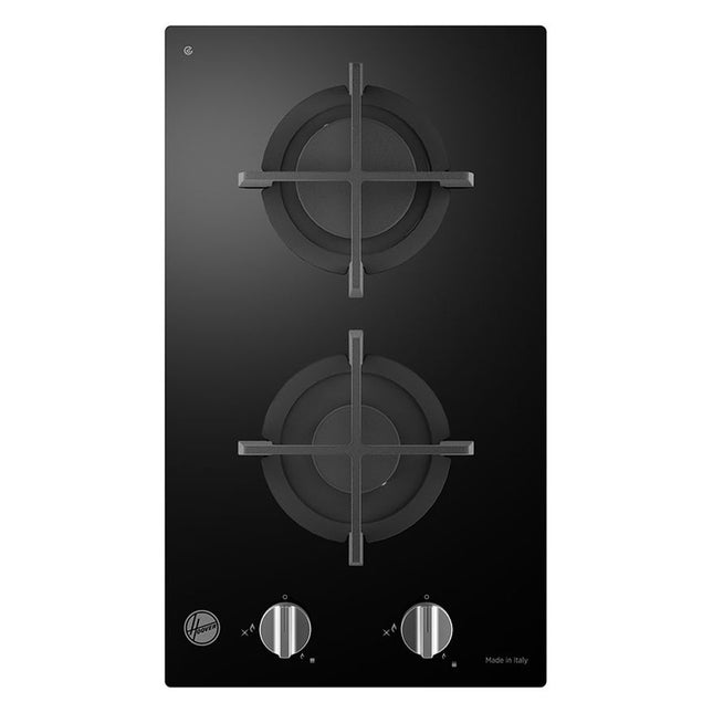 بوتاجاز مسطح بلت إن هوفر 2 شعلة غاز 30 × 50 سم HVG3K3X EGY - أسود