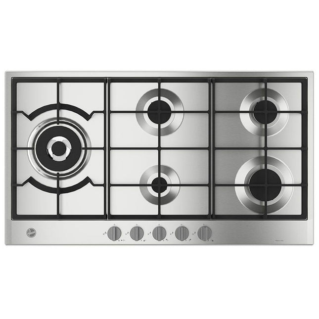 بوتاجاز مسطح بلت إن هوفر 5 شعلة غاز 90 × 60 سم HVG9WL4K3X EGY - ستانلس