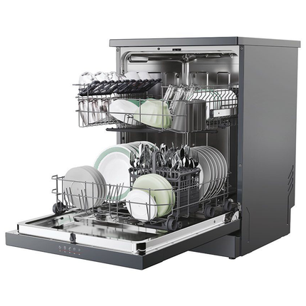 غسالة اطباق هوفر انفرتر شاشة ديجيتال 13 فرد 5 برامج 60 سم HF3E9L0A-EG - فحمي