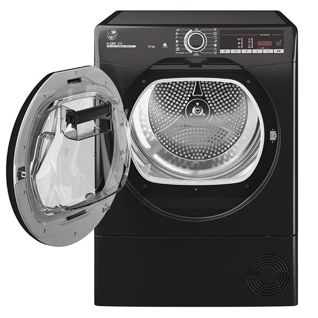 مجفف ملابس هوفر تحميل أمامي يعمل بالمكثف 10 كيلو HLEC10TCEB-ELA - أسود