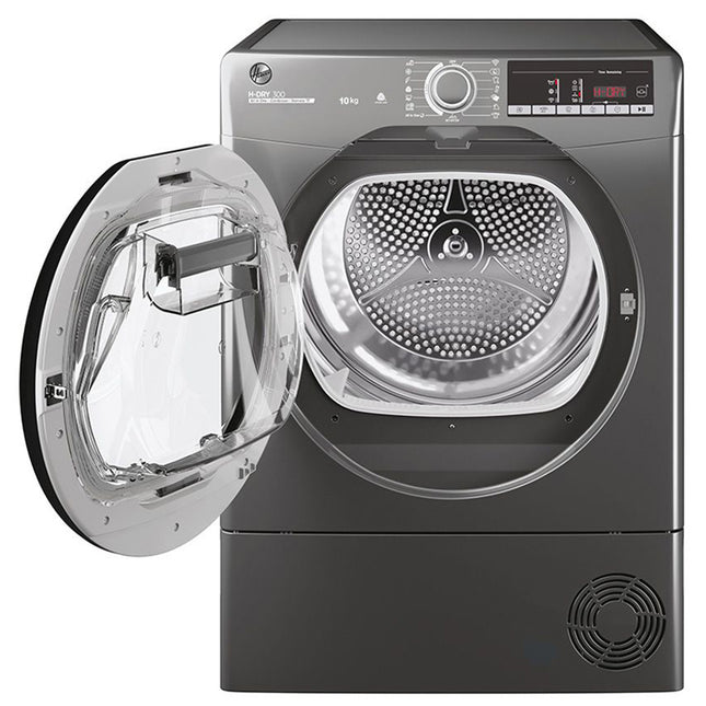 مجفف ملابس هوفر تحميل أمامي يعمل بالمكثف 10 كيلو HLEC10TCER-ELA - فضي