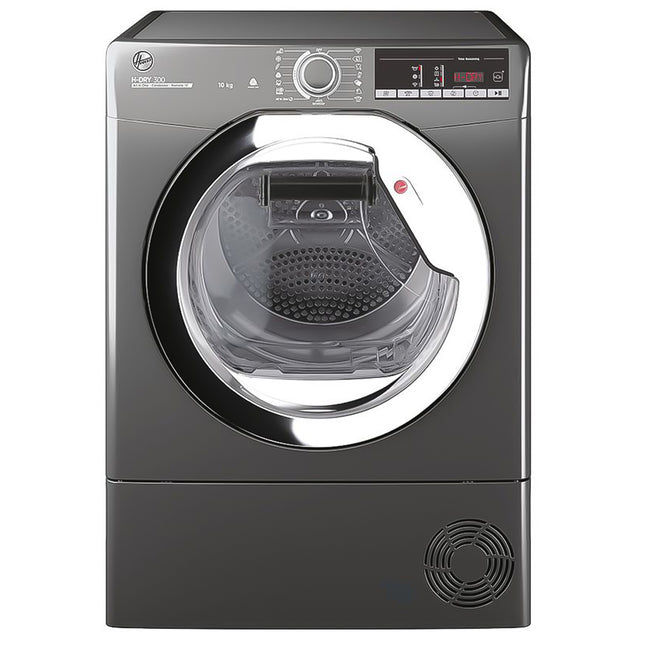 مجفف ملابس هوفر تحميل أمامي يعمل بالمكثف 10 كيلو HLEC10TCER-ELA - فضي