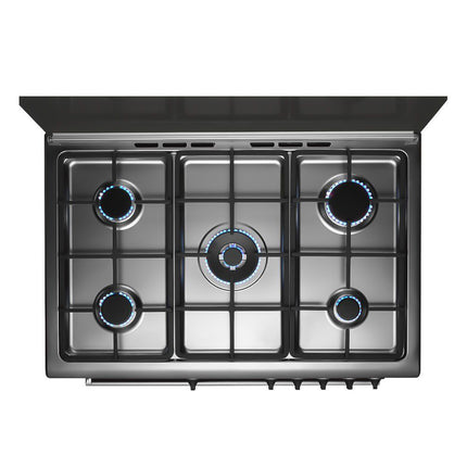 بوتاجاز لاجيرمانيا 5 شعلة غاز 90 × 60 سم 9M10G4A1X4AWW - ستانلس × اسود