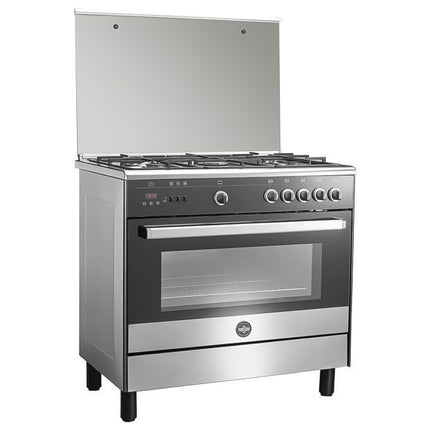 بوتاجاز لاجيرمانيا 5 شعلة غاز 90 × 60 سم 9M10G4A1X4AWW - ستانلس × اسود