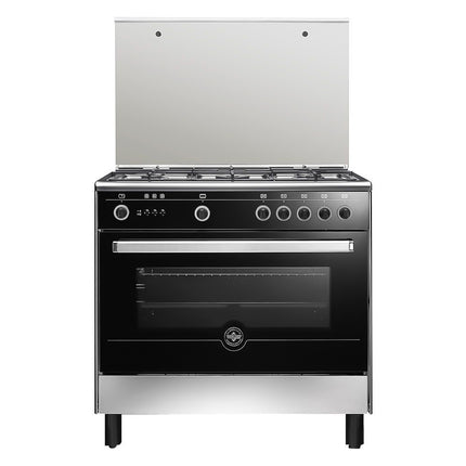 بوتاجاز لاجيرمانيا 5 شعلة غاز 90 × 60 سم 9N10GUB1X4AWW - ستانلس × اسود