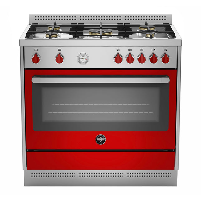 بوتاجاز لاجيرمانيا 5 شعلة غاز 90 × 60 سم RIS95C81AXR - ستانلس × احمر