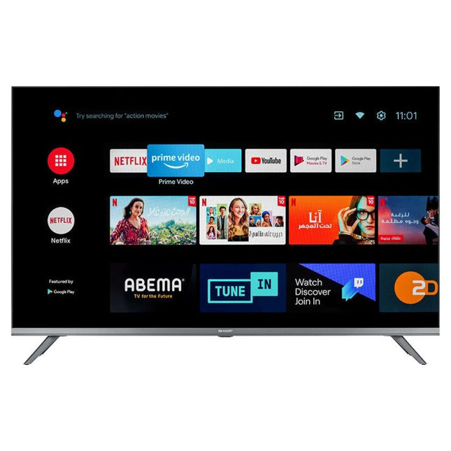 تليفزيون شارب سمارت بدون فريم مع ريسيفر داخلي 43 بوصة اندرويد 2T-C43DG6EX FHD LED