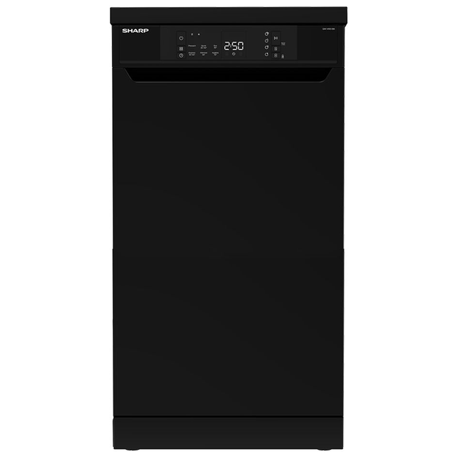 غسالة اطباق شارب شاشة ديجيتال 10 فرد 6 برامج 45 سم QW-V610-BK - أسود