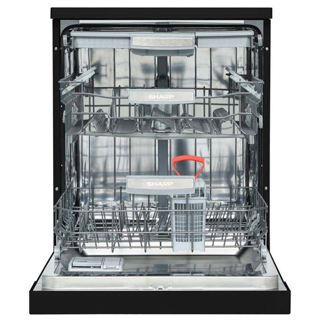 غسالة اطباق شارب انفرتر شاشة ديجيتال 14 فرد 10 برامج 60 سم QW-V1014M-SS2 - فضي