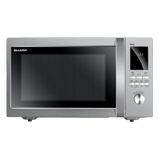 ميكروويف شارب مع شواية 8 قوائم 43 لتر 1100 وات R-78BR(ST) - فضي