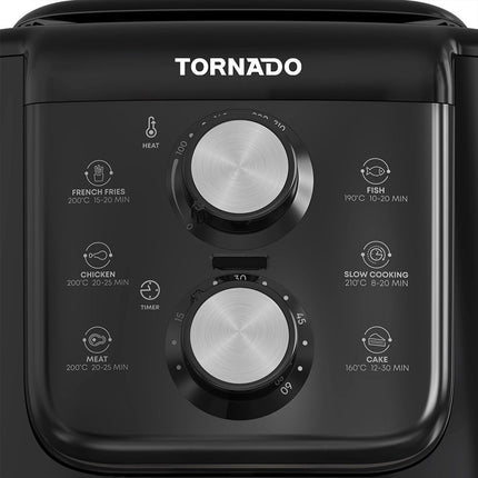 قلاية هوائية تورنيدو تحكم يدوي 4 لتر 1550 وات THF-1554M-XL-BS - أسود × فضي