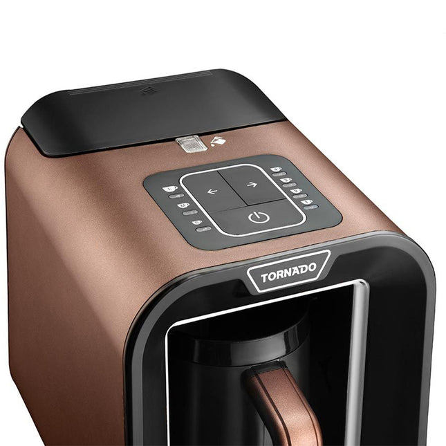 ماكينة قهوة تركي أوتوماتيك تورنيدو 330 مل TCME-100S-PRO - بني × أسود