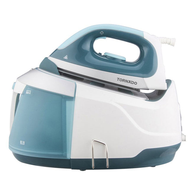 مكواة مولدة للبخار ديچيتال سيراميك تورنيدو 2400 وات TSS-2400D - فيروزي × أبيض