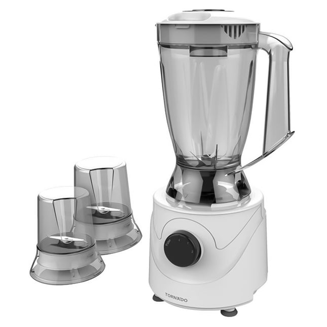 خلاط تورنيدو مع 2 مطحنة 1.5 لتر 400 وات BL400/2-WHITE - ابيض