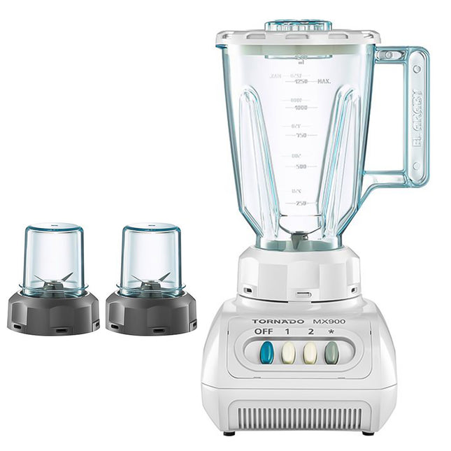 خلاط تورنيدو مع 2 مطحنة 1.5 لتر 250 وات MX900/2 - ابيض