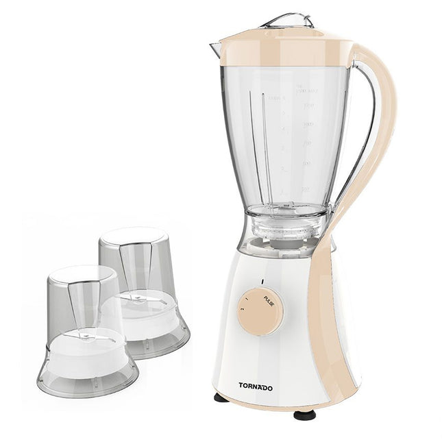 خلاط تورنيدو مع 2 مطحنة 1.5 لتر 600 وات TB-600/2-BEIGE - بيج