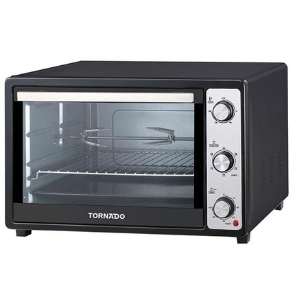 فرن كهربائي تورنيدو بشواية و مروحة 48 لتر 1800 وات TEO-48DGE(K) - اسود