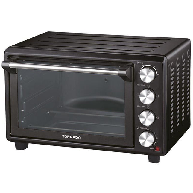 فرن كهربائي تورنيدو بشواية و مروحة 49 لتر 1800 وات TEO-49KD-BK - اسود
