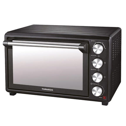 فرن كهربائي تورنيدو بشواية و مروحة 55 لتر 2200 وات TEO-55KDM-BK - اسود