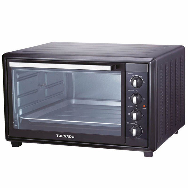 فرن كهربائي تورنيدو بشواية و مروحة 66 لتر 2200 وات TEO-66KD-BK - اسود