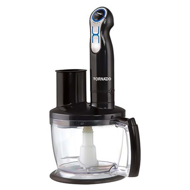 خلاط يدوي تورنيدو 800 وات مع كبة و مضرب بيض HB-800F - أسود