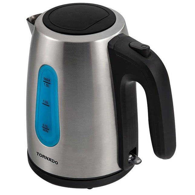 غلاية مياه تورنيدو ستانلس ستيل 1.5 لتر 2200 وات TKS-2215 - فضي