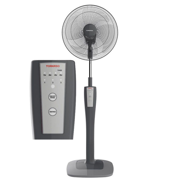 مروحة استاند تورنيدو مع ريموت 16 بوصة 4 ريش TSF-75G - رمادي