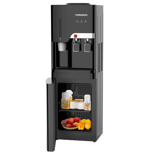 مبرد مياه تورنيدو مع ثلاجة 16 لتر 2 حنفية مياه TWD-36CH-BR - أسود